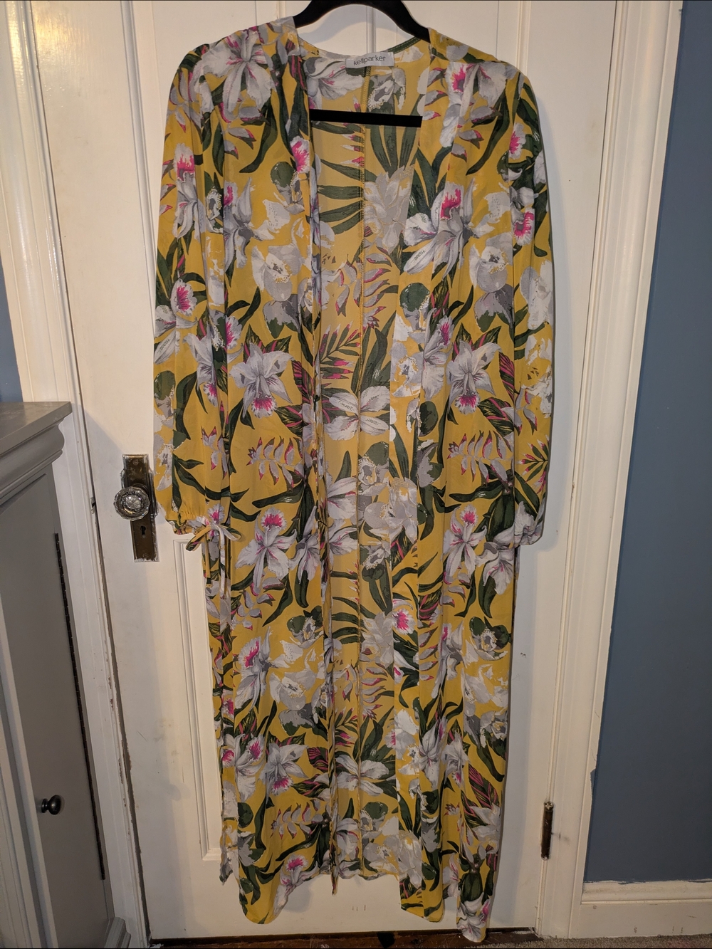 Parker Yellow Floral Print Top with White & Pink Accents